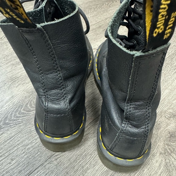 Dr. Martens Black Leather Combat Boots - Picture 2 of 7